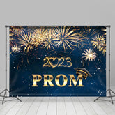 Lofaris Gold Spark Dark Blue Prom 2023 Backdrop For Party