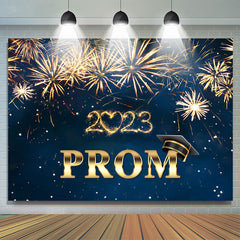 Lofaris Gold Spark Dark Blue Prom 2023 Backdrop For Party