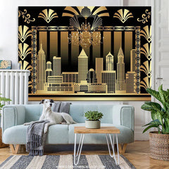 Lofaris Gold The Great Gatsby Adult Birthday Party Backdrop