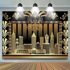 Lofaris Gold The Great Gatsby Adult Birthday Party Backdrop