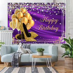 Lofaris Golden Balloon and High Heel Diamond Birthday Backdorp