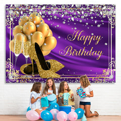 Lofaris Golden Balloon and High Heel Diamond Birthday Backdorp