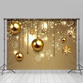 Lofaris Golden bokeh Hexagonal star golden globe Photo backdrop