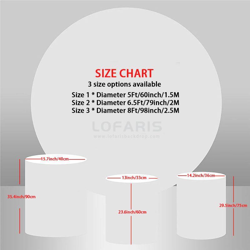 Lofaris Golden Crown Flower Round Twins Baby Shower Backdrop