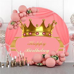 Oh Baby Pink Floral Round Backdrop For Baby Shower