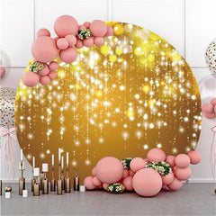 Glitter And Snowy Merry Christmas Tree Circle Backdrop