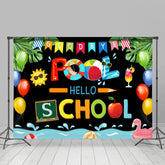 Lofaris Goodbye Pool Hello School Back To Summer Backdrop