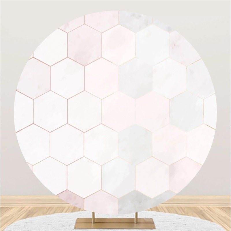 Lofaris Gradient Diamond Pattern Honeycomb Theme Circle Backdrop