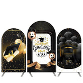 Lofaris Graduates Theme Black Balloons Class Of 2022 Arch Backdrop Kit