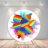 Lofaris Graffiti Pop It Toy Birthday Party Round Backdrops