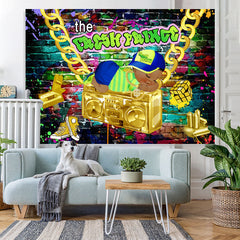 Lofaris Graffiti Wall With Goden Themed Baby Shower Backdrop