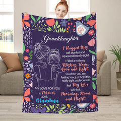 Lofaris Granddaughter’s Gift - Floral Letter Blanket