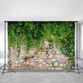 Lofaris Green And Brick Wall Simple Spring Backdrop For Party