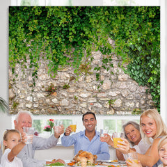 Lofaris Green And Brick Wall Simple Spring Backdrop For Party