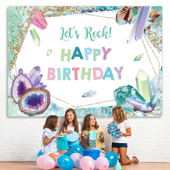 Lofaris Green And Glitter Crystal Above Sea Birthday Backdrop