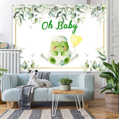 Lofaris Green And Glitter Turtle Themed Baby Shower Backdrop