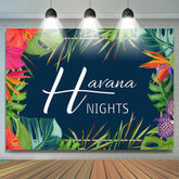 Lofaris Green And Red Leaves Happy Havana Nights Day Backdrop