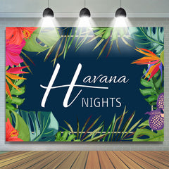 Lofaris Green And Red Leaves Happy Havana Nights Day Backdrop
