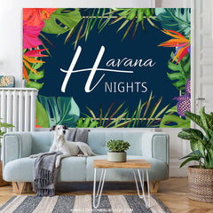 Lofaris Green And Red Leaves Happy Havana Nights Day Backdrop
