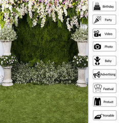 Lofaris Green And White Elegant Plants Backdrop For Spring