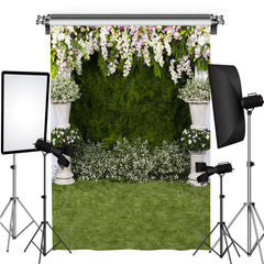 Lofaris Green And White Elegant Plants Backdrop For Spring