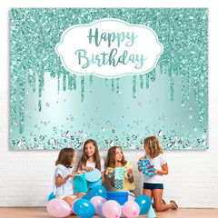 Lofaris Green Bokeh Glitter Diamond Happy Birthday Backdrop