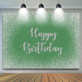 Lofaris Green Bokeh Glitter Happy Birthday Backdrop for Party