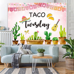 Lofaris Green Cactus And Pink Twosday Backdrop For Birthday