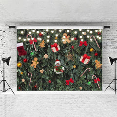 Lofaris Green Chrismas Tree And Decoration Pendant Backdrop