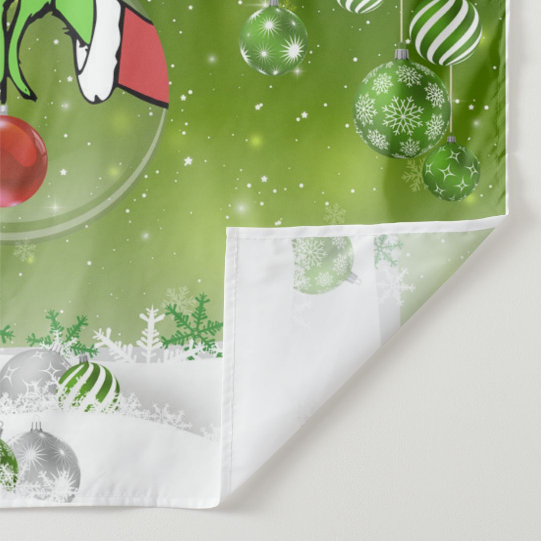 Lofaris Green Christmas With Snowy Winter Snowflake Backdrop