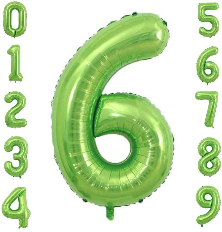 Lofaris Green DIY Number Large Aluminum Foil 40 Inch Balloons for Party