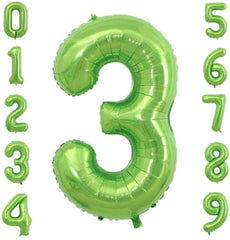 Lofaris Green DIY Number Large Aluminum Foil 40 Inch Balloons for Party