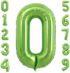 Lofaris Green DIY Number Large Aluminum Foil 40 Inch Balloons for Party