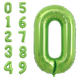 Lofaris Green DIY Number Large Aluminum Foil 40 Inch Balloons for Party