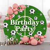 Lofaris Green Football Field Round Birthday Party Backdrop
