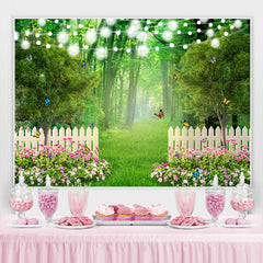 Lofaris Green Forest Jungle With Lights And Buttrtfly Backdrop