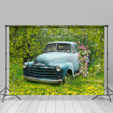 Lofaris Green Forest With Floral Truch Spring Backdrop