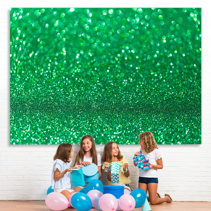 Lofaris Green Glitter Simple Bokeh Happy Birthday Backdrop