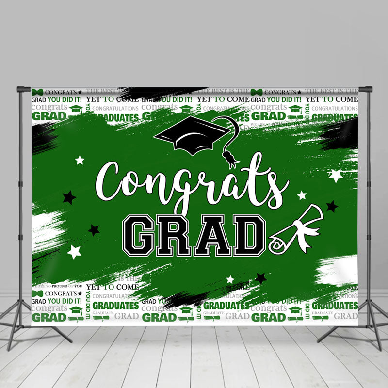 Lofaris Green Graffiti Celebration For Graduation Backdrop
