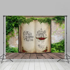 Lofaris Green Grass Wall Magic Book Castle Easter Backdrop