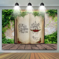 Lofaris Green Grass Wall Magic Book Castle Easter Backdrop