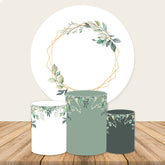 Lofaris Green Leaf Gold White Birthday Party Backdrop Kit