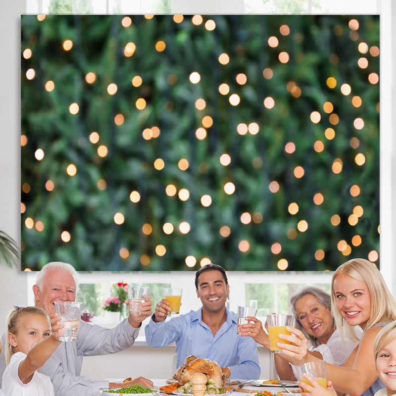 Lofaris Green Leaves and Lights Bokeh Backdrop for Winter