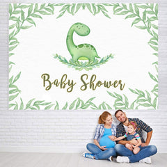 Lofaris Green Leaves Dinosaur Decor Backdrop for Baby Shower Party