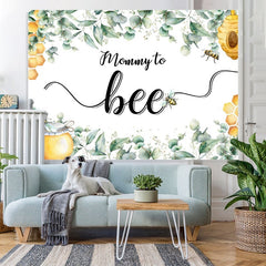 Lofaris Green Leaves Mommy To Bee Theme Baby Shower Backdrop