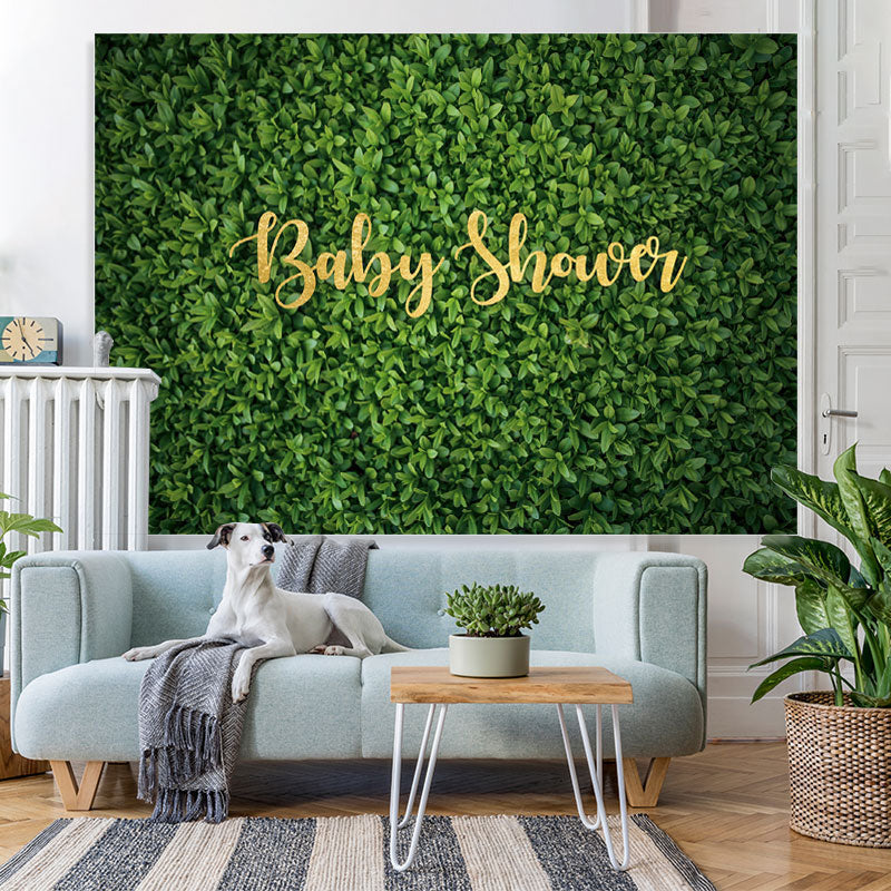 Lofaris Green Leaves Plant Simple Baby Shower Backdrop For Girl
