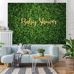 Lofaris Green Leaves Plant Simple Baby Shower Backdrop For Girl