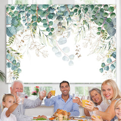 Lofaris Green Leaves Simple Peaceful White Spring Backdrop