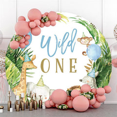 Pink Stripe Rainbow Gold Glitter Round Backdrops for Girl