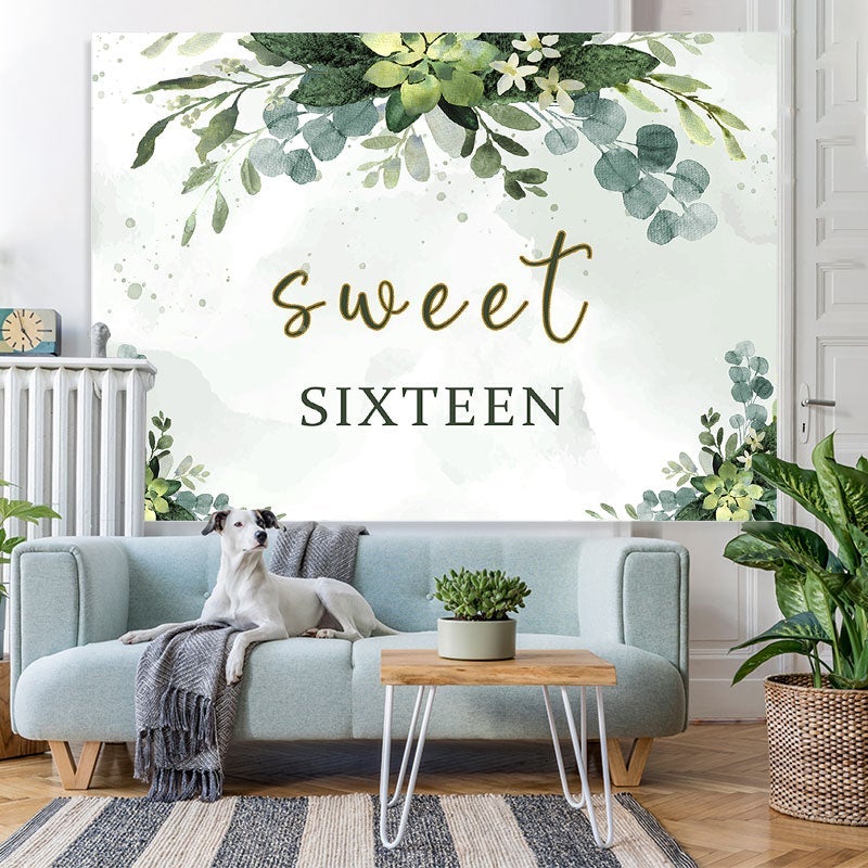 Lofaris Green sweet sixteen 16th birthday photo Backdrop